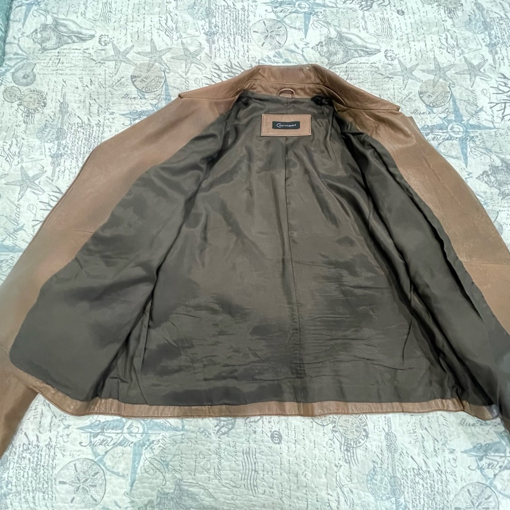 Context Tan Leather Jacket - Picture 3 of 7